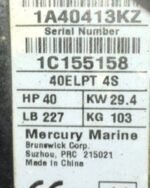 2018 Mercury 40 HP 4-Stroke 20'' Shaft Remote Steer Outboard Motor